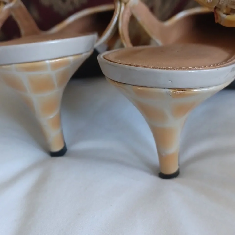 Calvin Klein Patsi Croc Slingback Low Heels Pointed Toe size 7
